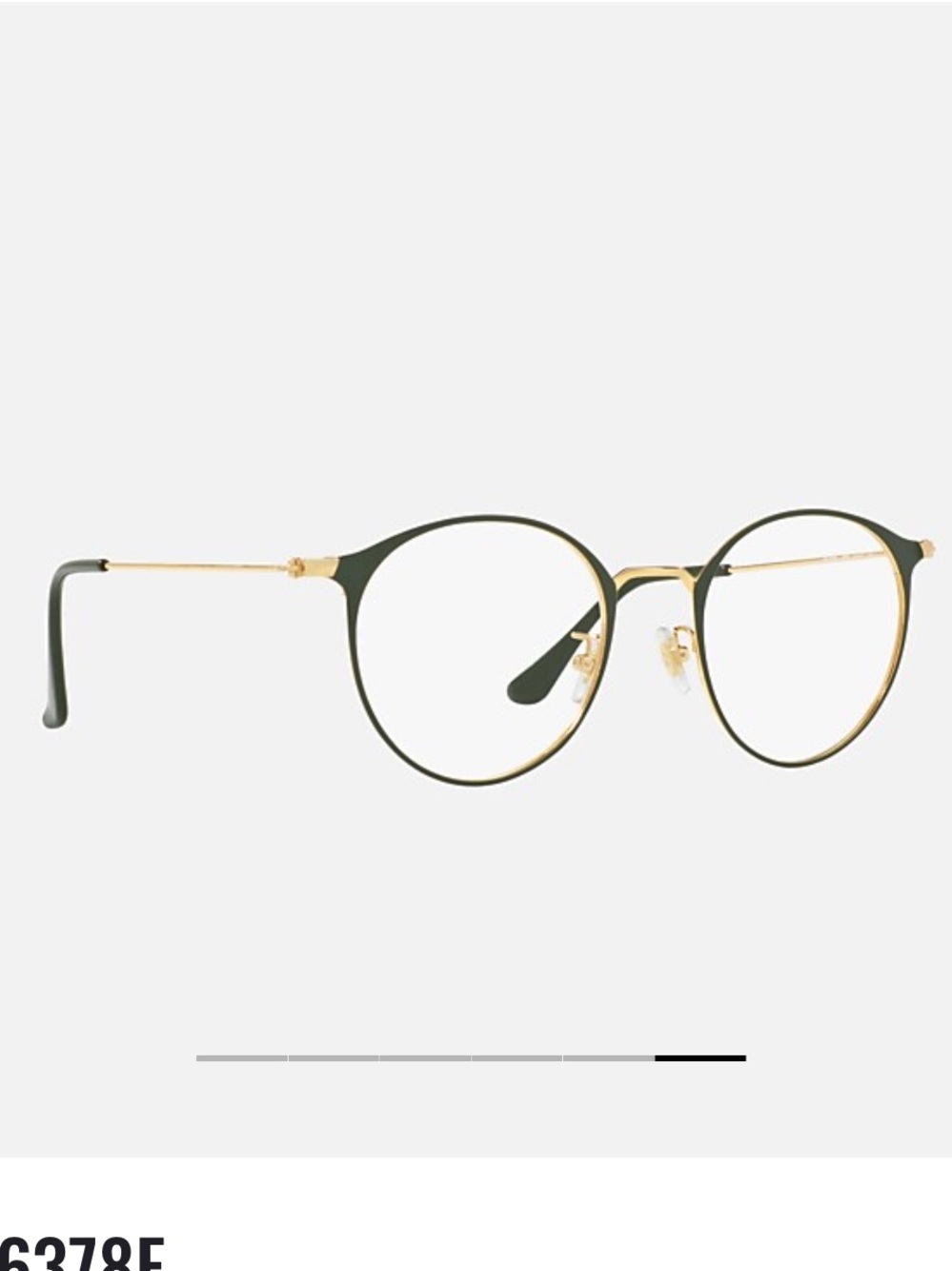 Ray-Ban Eyeglasses Frames RB6378 green Gold Round Full Rim